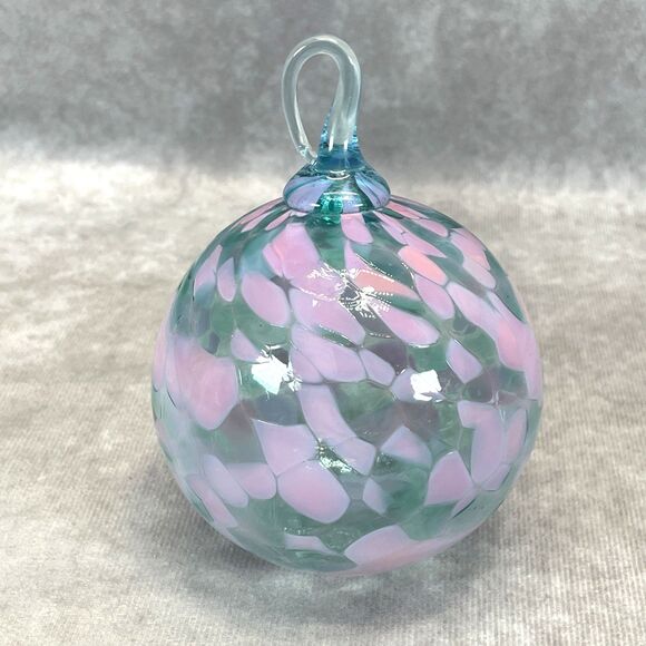 Unmarked Other - Hand Blown Large 5” Glass Orb Ball Purple & Teal Ornament Sun Catcher